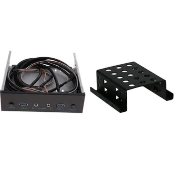 

USB 3.0 2 Port Optical Drive Front Panel Expansion with 2-Bay 3.5 Inch to 2.5 Inch Hard Drive Caddy Mobile Holder