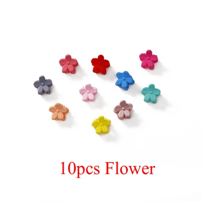 10pcs Flower 10-100 шт./кор. Детские Мультяшные волосы аксессуары красочные заколка для волос с цветком маленькие шпильки для волос для девочек с рисунком «кроличьи Корона Заколки для волос повязка на голову - Цвет: 10pcs Flower