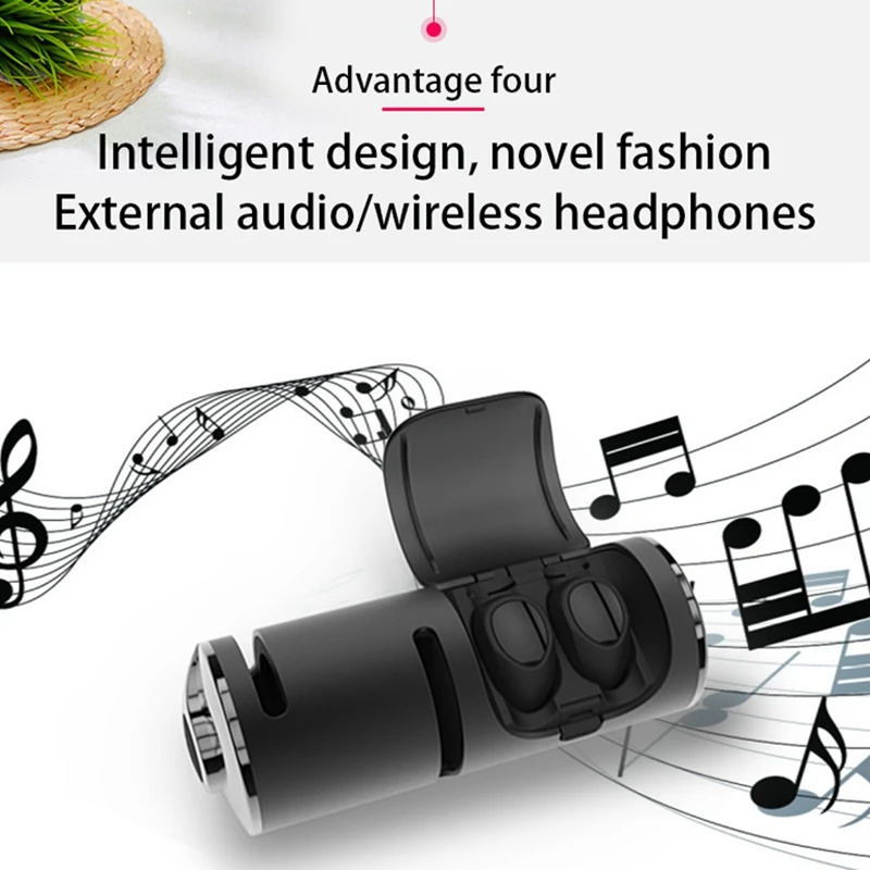T8 Wireless Tws Bluetooth Earphone Press Control 3D Stereo with Micro-phone Charge Box