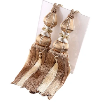 

2 Pieces of Curtain Hanging Ball Rope Curtain with Strap Tassel Bandage Brush Curtain Accessories