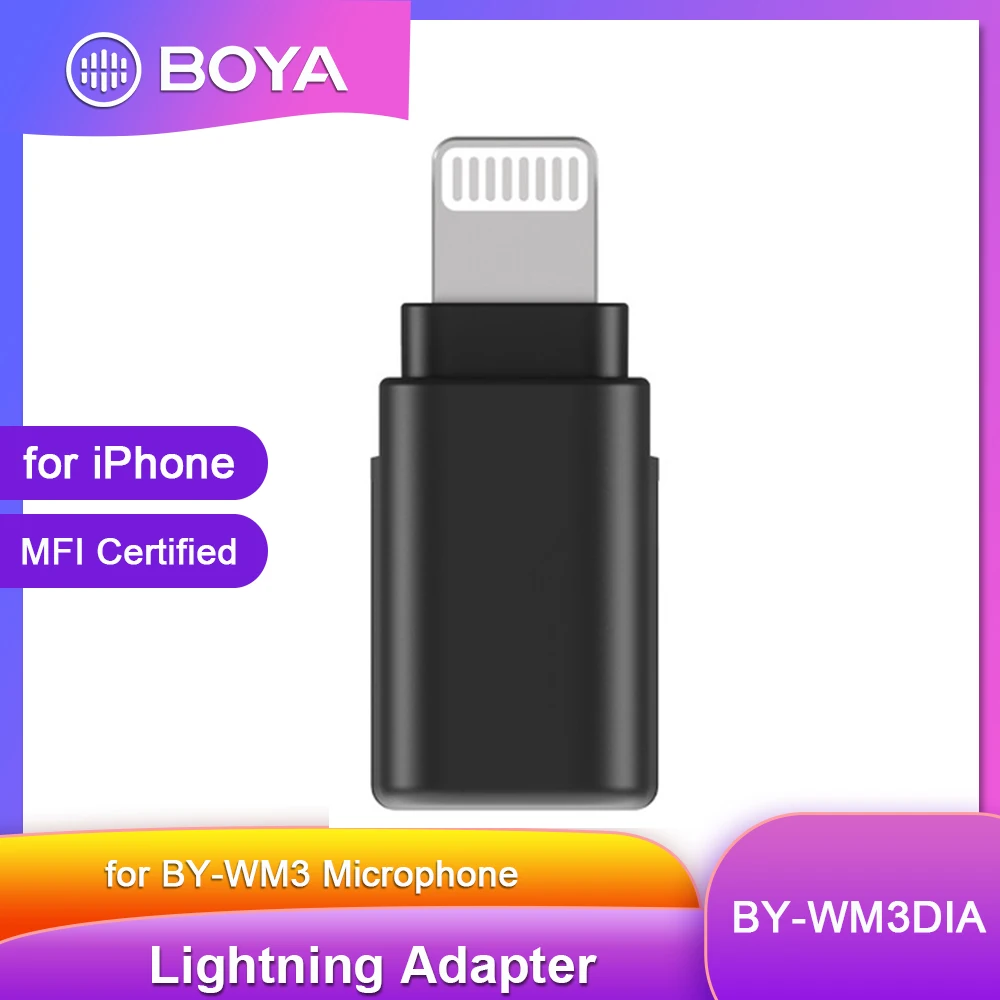 microphone for computer BOYA MFI Certificated Lightning Type-C Adapter for iPhone iPad iPod Android Smartphone BY-WM3 Wireless Microphone Accessories headphones with mic Microphones