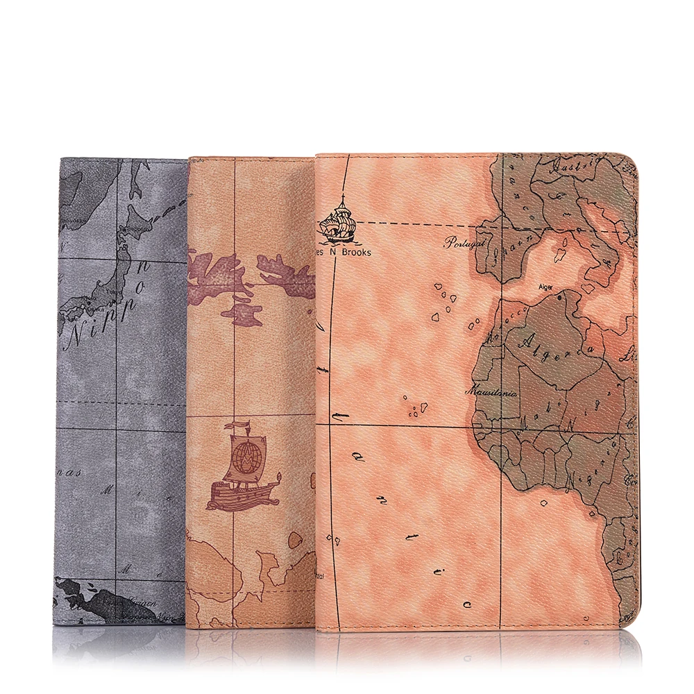Cartoon Flip Coque for iPad mini 2 mini 3 Case Printed Map PU Leather Slot Card Protective Funda for iPad mini 1 2 3 Case Folio (2)