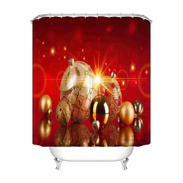 Shower Curtain Пользовательские Водонепроницаемый душ Шторы красный Рождественская елка напечатаны Ванная комната Декор различные размеры#180324-01-32 - Цвет: Shower Curtain
