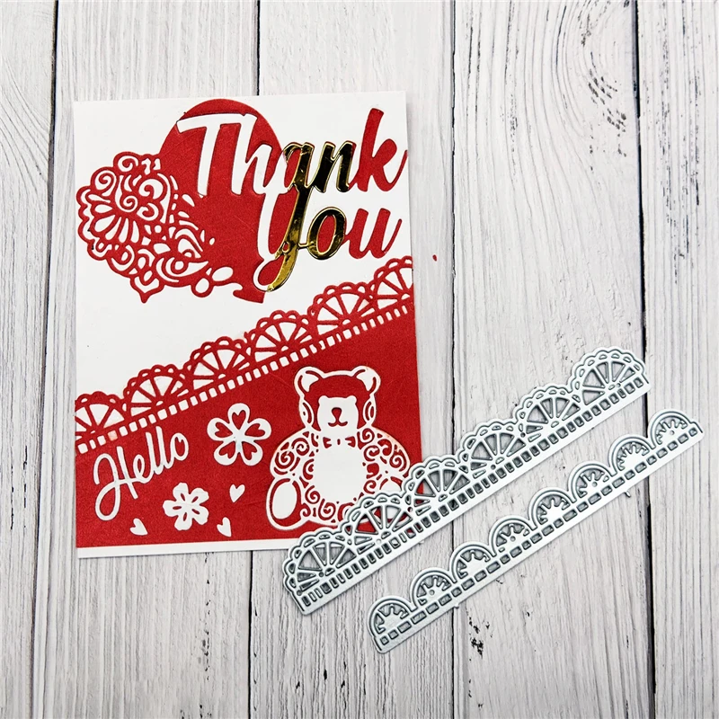 

YaMinSanNiO Scallop Border Frame Metal Cutting Dies Lace Rectangle DIY Etched Crafts Card Making Scrapbooking Embossing Stencils