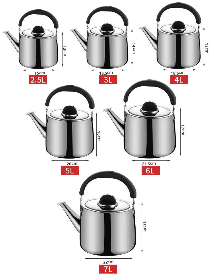 Нержавеющая сталь, утолщенный чайник со свистком, чайник большой емкости, газовая, индукционная плита, универсальный чайник со свистком