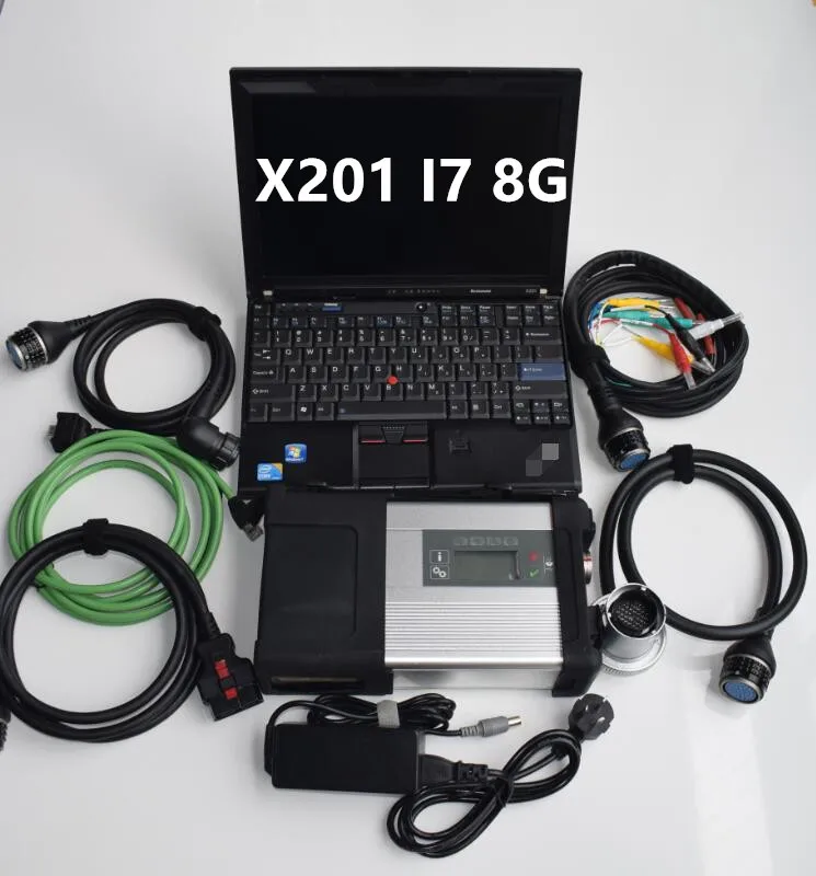MB Star C5 SD C5 с программным обеспечением v092019 HHT 360GB SSD для легковых и грузовых автомобилей, установленных на ноутбуке X201 I7 8G