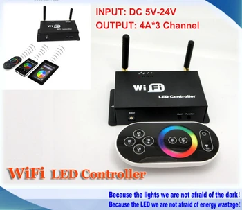 

DC5-24V,12v RF WiFi LED Controller, RGB Strip Controller for Android or IOS System controller,with touch panel remote control