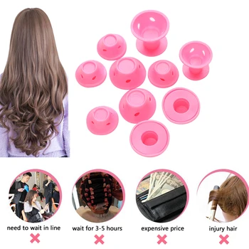 

10/20/30pcs Magic Hair Care Rollers for Curlers Sleeping No Heat Soft Rubber Silicone Hair Curler Twist Hair Styling DIY Tool