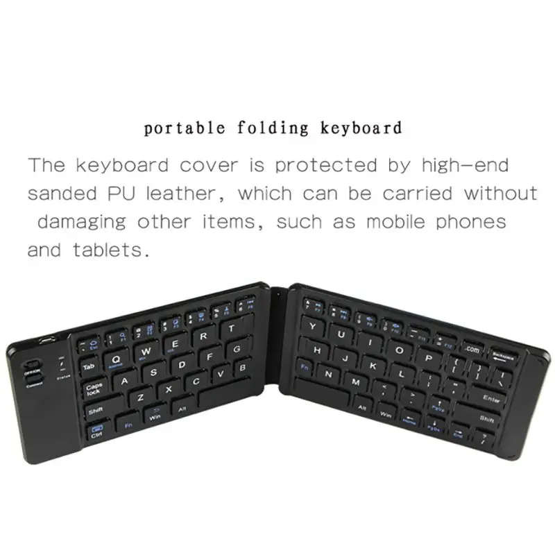K018 мини портативный складной для Bluetooth клавиатуры мобильного телефона/планшета/ПК беспроводной клавиатуры
