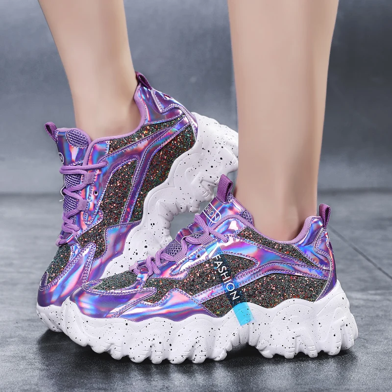 

Sequins Biling Chunky Sneakers Women 2020 Platform Running Shoes Female Chaussure Sport Femme Zapatillas Deporte Mujer 36-41