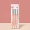 50LD 3Pcs Eyebrow Razor Eye Brow Trimmer Shaver Facial Face Hair Remover Dermaplaning Tools Kit with Stainless Steel Blade 4