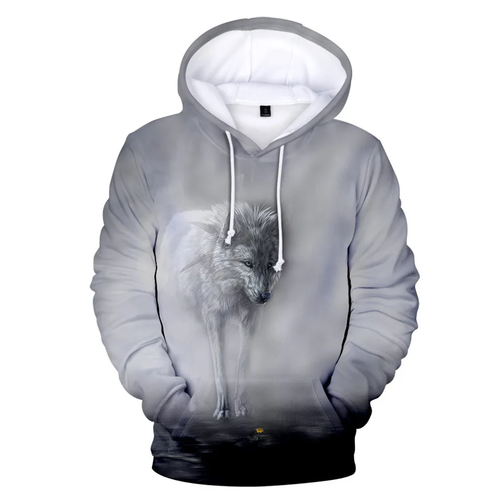 Ceny Nowy wilk 3D bluzy z nadrukiem mężczyźni kobiety chłopcy Shinning wzór wilka bluza z kapturem bluzy moda kurtka harajuku płaszcz markowe ciuchy