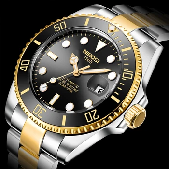 

NIBOSI Mens Watches Luxury Automatic Mechanical Watch Men Stainless Steel Waterproof Wrist Watch Mens Relogio Masculino
