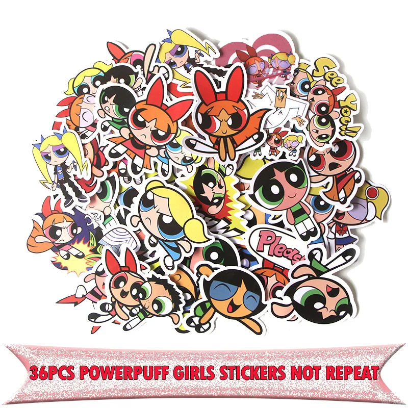 20 компл./36 шт. Powerpuff девушки мультфильм Дети Винтаж Ноутбук украшения наклейки для укладки DIY Скрапбукинг Стикеры для альбомов paster E0027