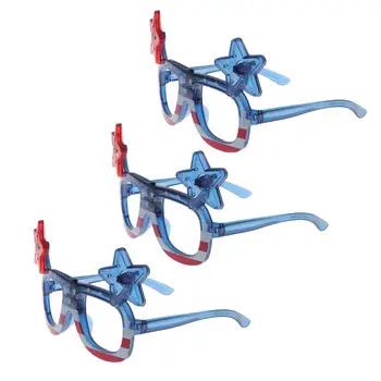 

3 Pcs LED Luminous Glasses American Independence Day Pentagram Eyeglass USA Flag Eyewear Halloween Party Dance Decoration Prop