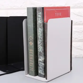 

1 Pair Metal Bookends Organizer Desktop Office Home Book Shelf Storage Holder Book Ends DXAC