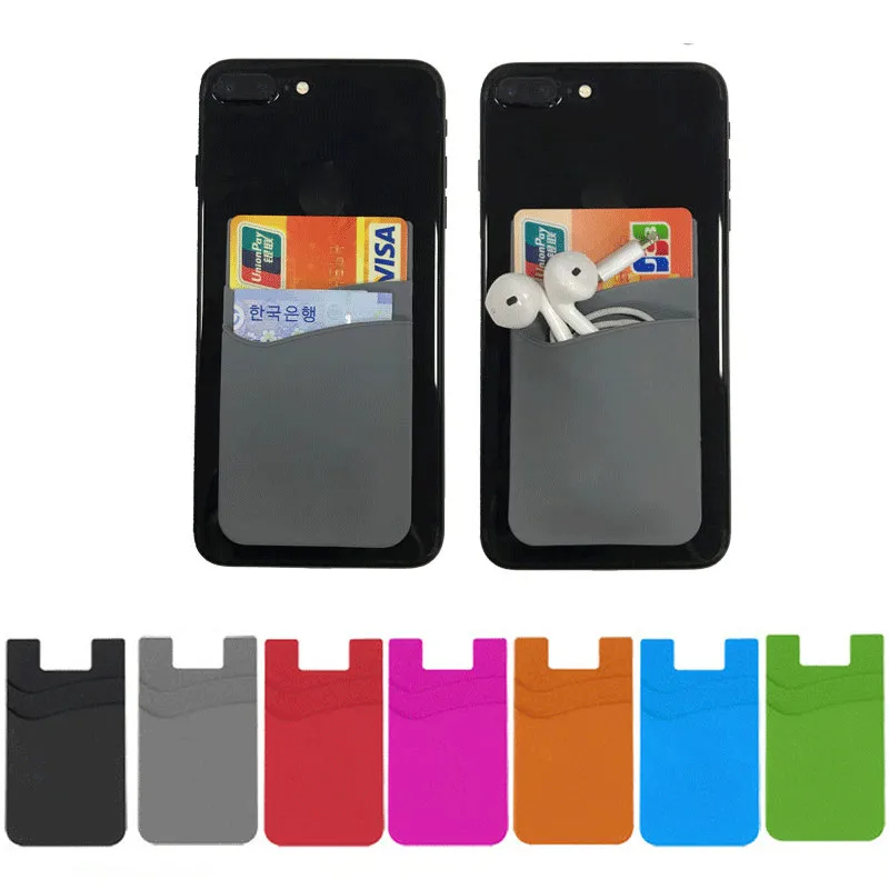 Palo elástico de silicona para teléfono móvil Unisex, funda Universal de bolsillo para tarjetas, dinero, identificación, suave, 2020, 1 Uds.