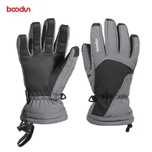 Boodun От 6 до 12 лет водонепроницаемые лыжные перчатки для мальчиков и девочек зимние спортивные перчатки для сноуборда флисовые теплые лыжные перчатки