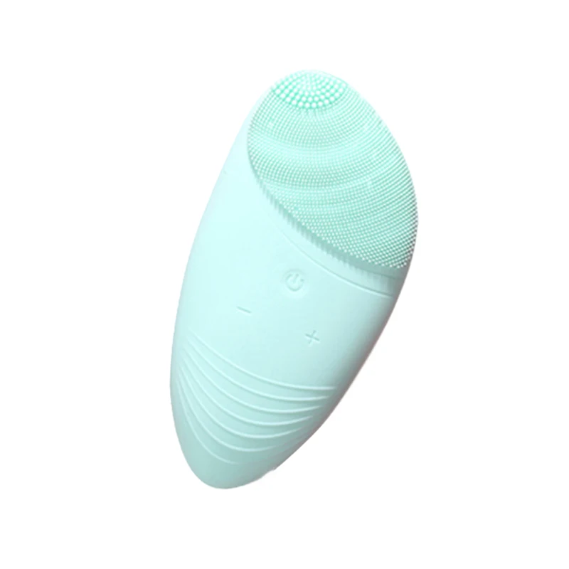 Электрическая силиконовая щетка для очистки пор лица, косметический массажный инструмент для очищения кожи, инструменты для ухода за кожей - Цвет: Green