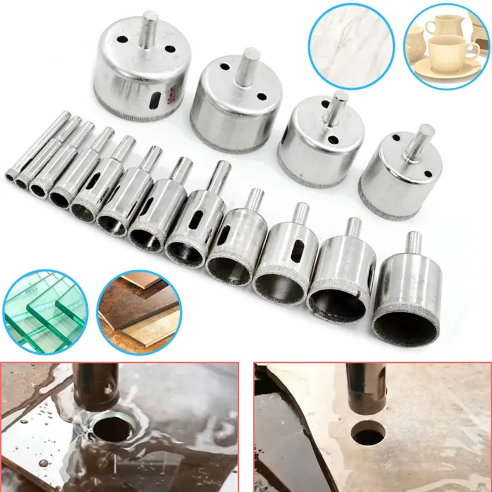 Glass Hole Opener Ceramic Ceramic Glass Emery Reaming Polishing Beads Round Tool Drill Set 6Mm Set