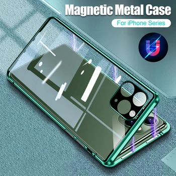 

360 Magnetic Adsorption phone case for iphone XR xr tempered glass cover for iPhone 11 Pro Max 11pro camera lens Protect case