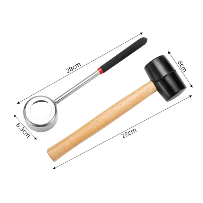 Stainless Steel Coconut Shell Opener Puncher Tool Hammer Kit Kitchen Supplies MYDING