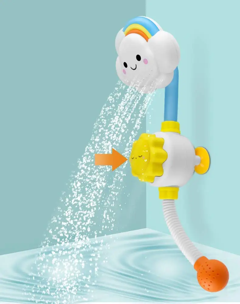 

For Toddler Baby Girls /Boys Sunflower Shower Bathtub Spray Water Pump with Hand Shower