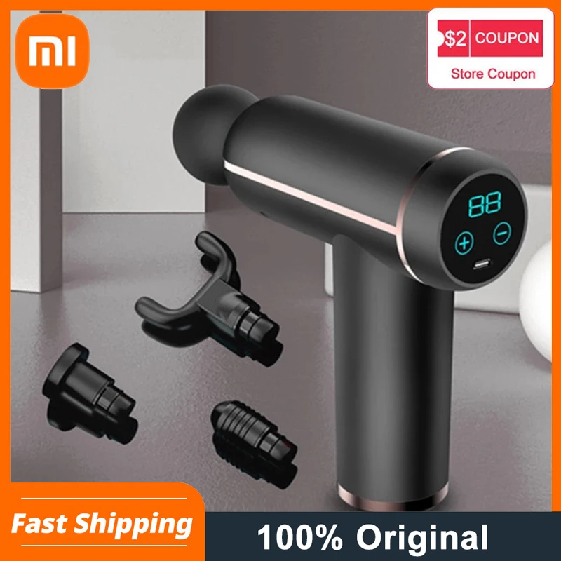 Массажер Xiaomi для плеч с ЖК-дисплеем профессиональный пистолет глубокого