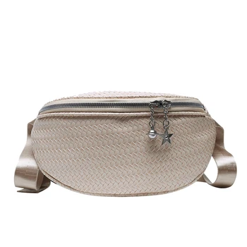 

Casual PU Leather Fanny Pack Phone Pouch Classic Texture Delicate Creative Chic Women Multi-function Waist Belt Purse