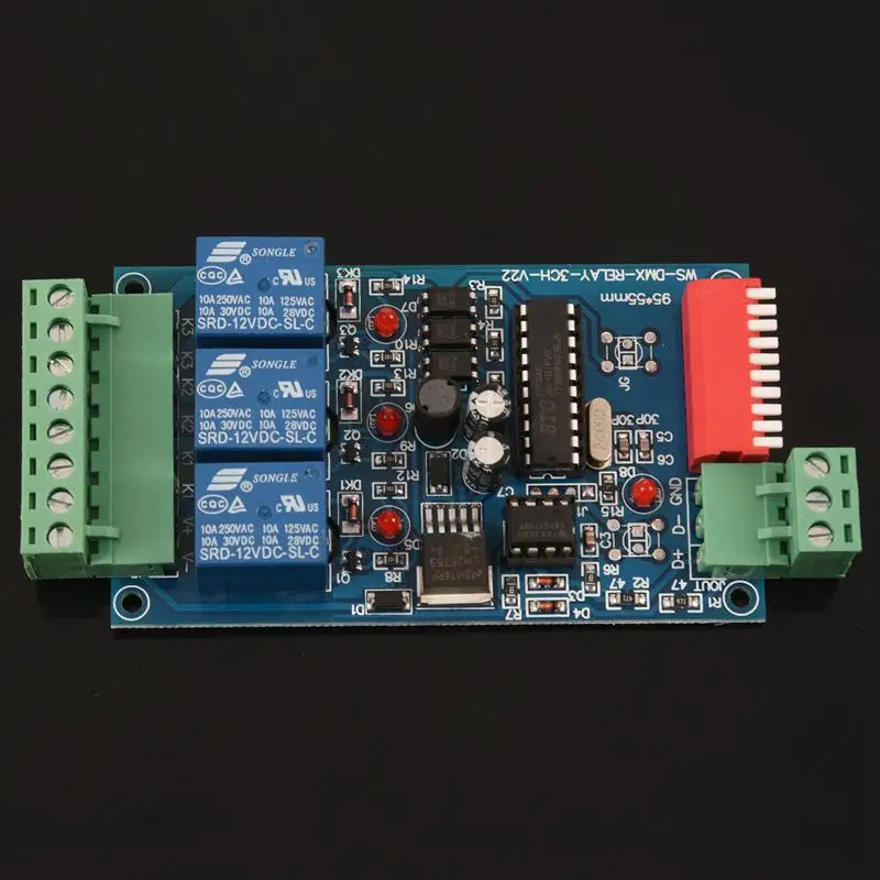 3 канала 5А DMX512 управляемое реле комплект DIY конвертер DMX диммер реле
