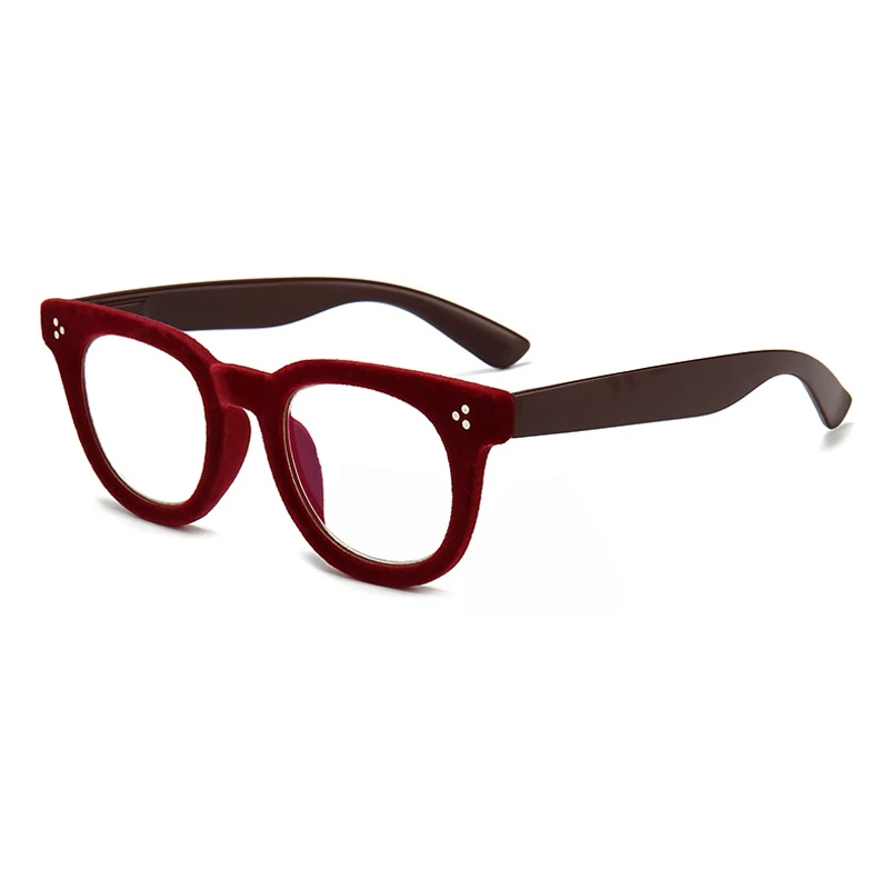 Iboode теплые очки с Флокированной оправой, очки для чтения, анти-синий светильник, очки для пресбиопии, компьютерные очки для женщин и мужчин - Цвет оправы: Red