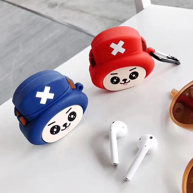 Чехол-накладка для Airpods 1/2 мягкий силиконовый с 3D рисунком цельный измельчителем