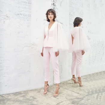 

Fashion Pink Two Piece Set Long Sleeve Mesh Jumpsuit High Quality Women Celebrity Casual Party Jumpsuit Vestidos Wholesale 2019