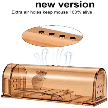 

Plastic Mouse Trap Catcher Cage Humane Live Rodent Small Kit Reusable Rat Mousetrap for Household Kitchen Protection