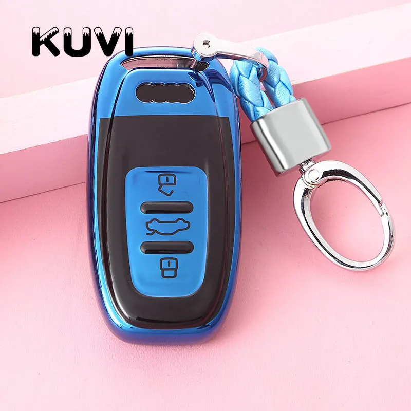 Новинка! ТПУ ключи Защитная крышка для Audi B6 B7 B8 A4 A5 A6 A7 A8 Q5 Q7 R8 TT S5 S6 S7 S8 SQ5 дистанционный ключ куртка автомобиль-stying
