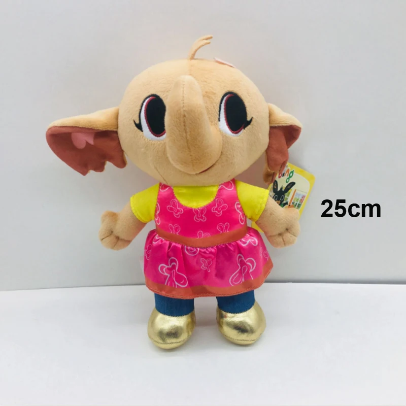 25CM Elephant Bing Bunny Plush Toy Pendant Clip Keychain Bing Bunny Doll Toy Hoppity Voosh Stuffed Animal Pando Rabbit Toy for Christmas Gifts - Цвет: 25CM Elephant