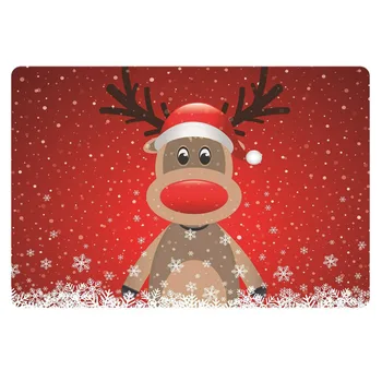 

Merry Christmas Elk Doormat for Home Decor Entrance Welcome Door Mat Area Rug Non Slip Floor Carpet