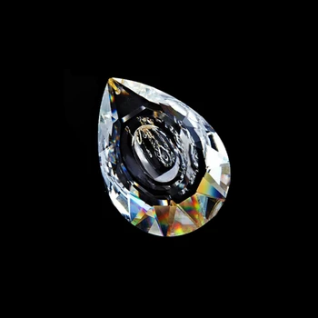 

38mm Clear 30 Pieces Dragon Eye Shape Crystal Strand Drop Accessories Glass Hanging Lighting Decoration Crystal Prism Pendants