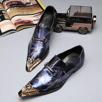 

Scarpe Man Shoes Pointed Toe Fashion Shoes Genuine Korean Style Leather Loafers Full Grain Leather Cow Leather Slip-on Rubber