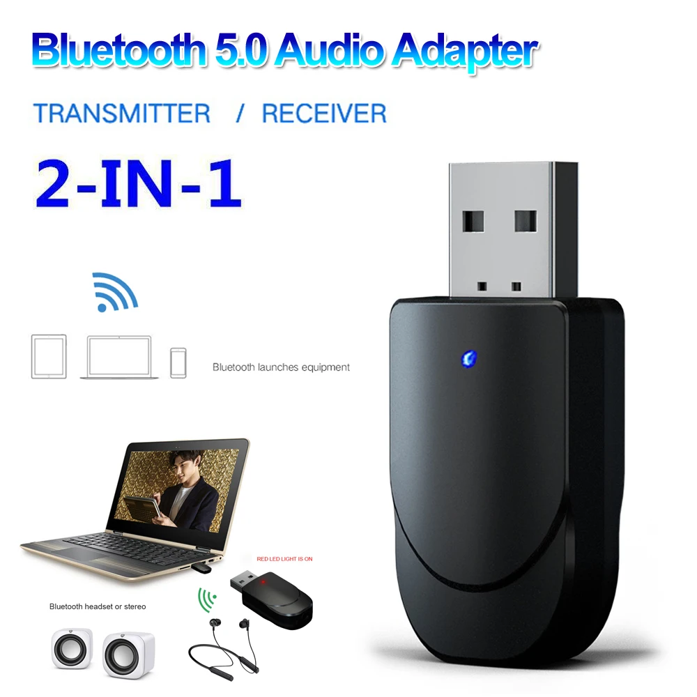2 в 1 Bluetooth 5,0 USB передатчик приемник аудио AUX 3,5 мм разъем адаптер беспроводной аудио адаптер стерео AUX Наушники для ТВ ПК