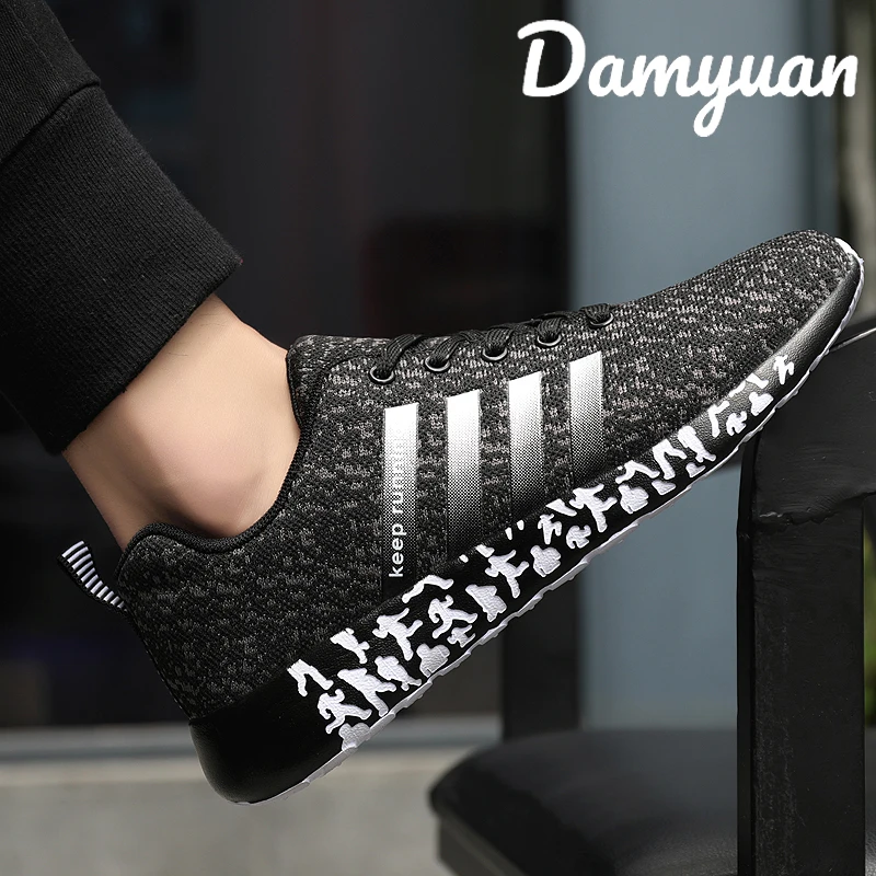 Damyuan, Модные Тканые кроссовки для улицы, дышащие кроссовки с сеткой, повседневная мужская обувь для бега размера плюс 47