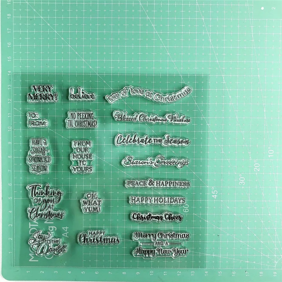 14*14 Retro Wishes Transparent Clear Silicone Stamp Seal for DIY Scrapbooking Photo Album Decorative Clear Stamps Sheet