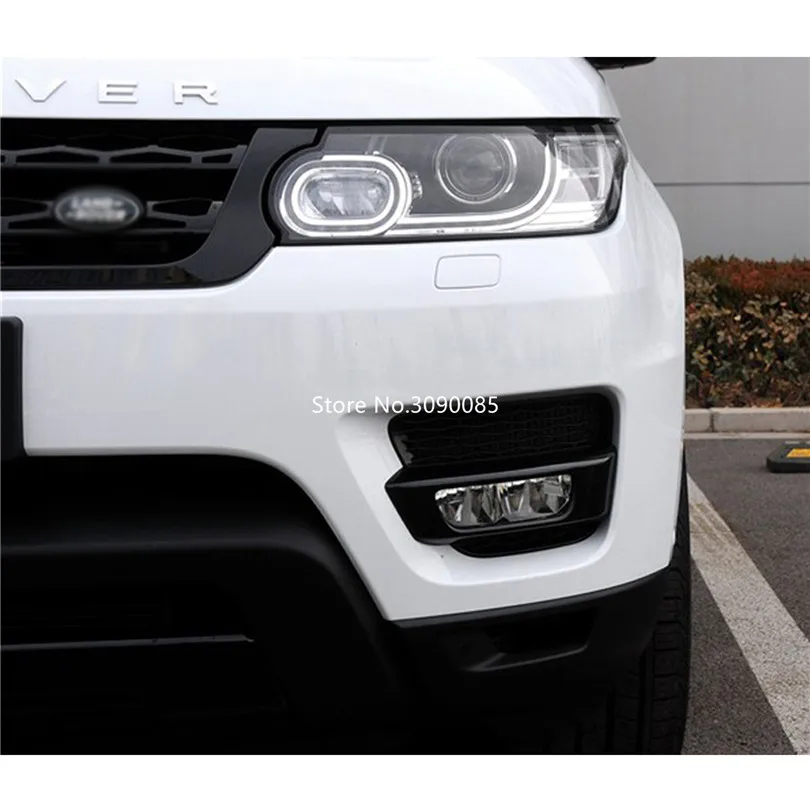 Черный глянец ABS хром передняя лампа полосы Накладка для Range Rover Sport- автомобильные аксессуары