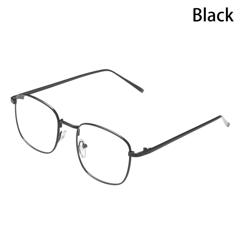 Сверхлегкие металлические очки для чтения, увеличительное стекло, большие очки, оправа для оптических очков, оправа для дальнозоркости - Цвет оправы: black