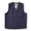 OK0403 Lamb Fleece Vest Men Winter Thicken Sport Outwear Keep Warm Zipper Pocket Decoration Solid Color Waistcoat 3