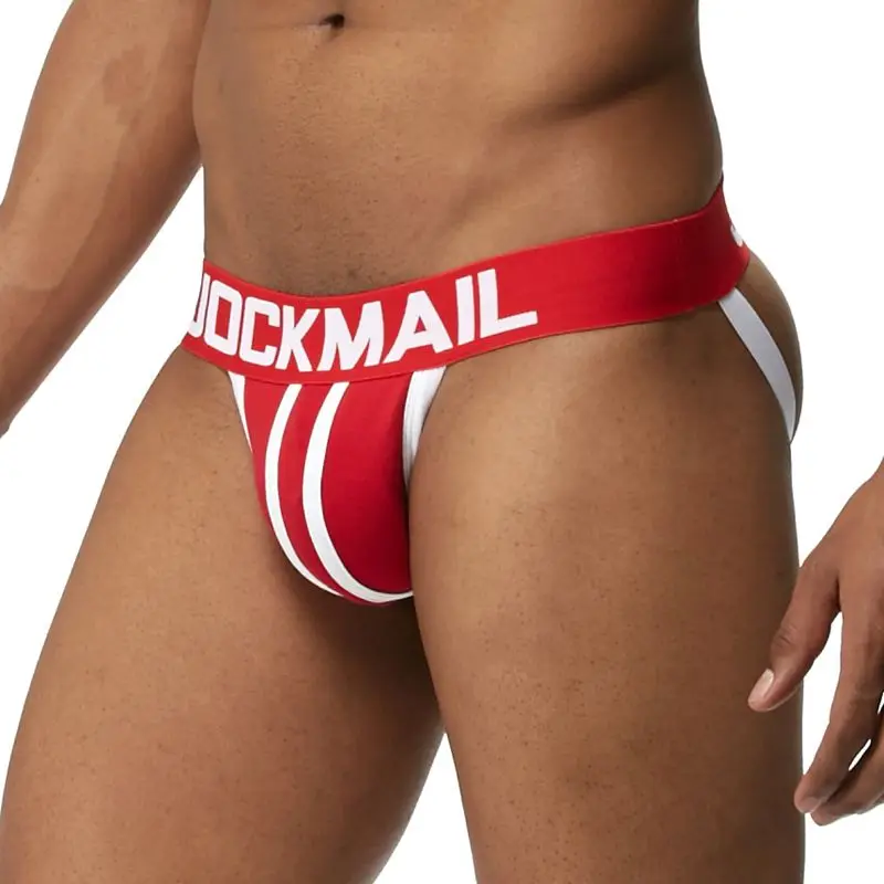 Мужские трусы бикини JOCKMAIL хлопковые джоки с ремешком для пениса G стринги