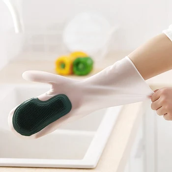 

Multifunction Silicone Cleaning Gloves Magic Dish Washing Gloves Heat Resistant Kitchen Household Silicone Gloves Clean tool