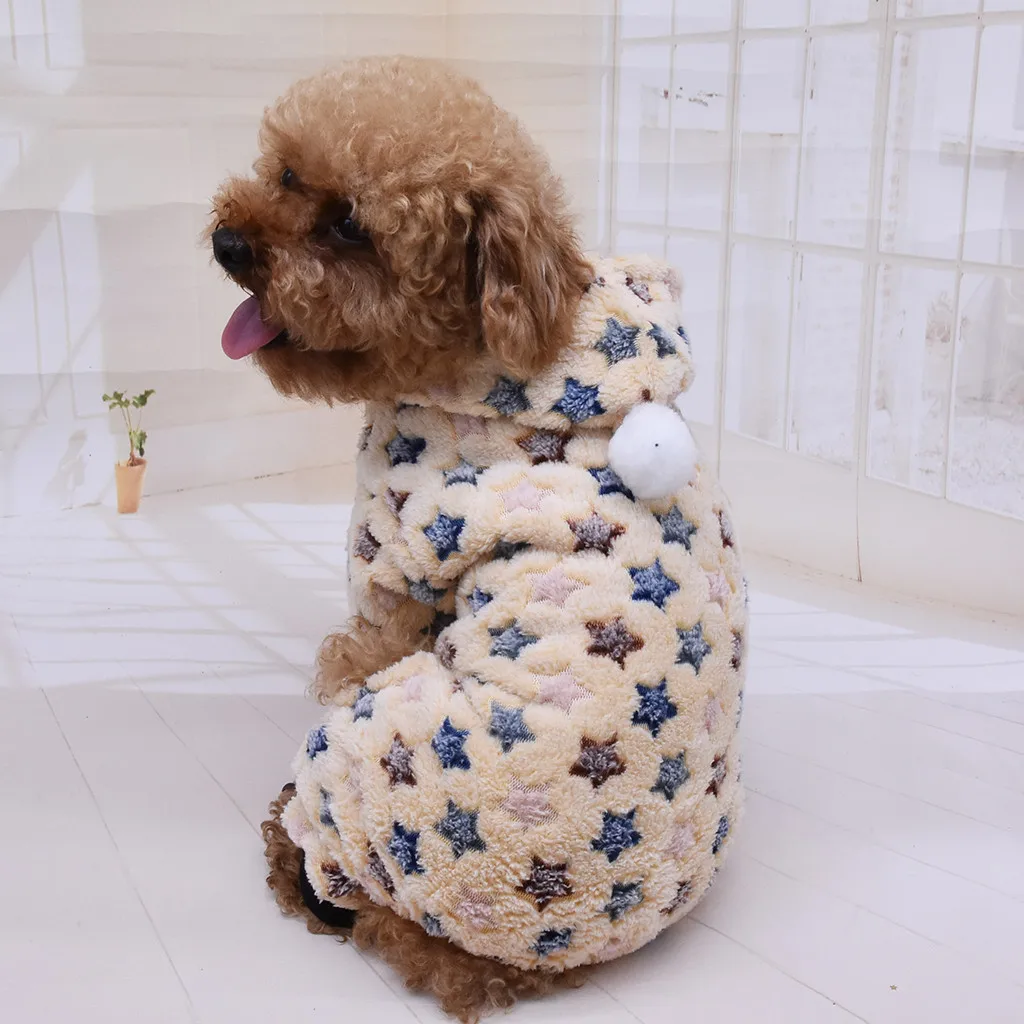 Одежда с принтом в виде собак зимние теплые Pet куртки для щенков плюшевые костюмы