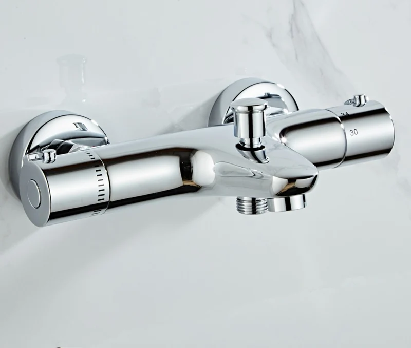 Description Picture 2 of itemThermostatic Bath Shower Control Valve Bottom Faucet Wall Mounted Hot And Cold Brass Bathroom Mixer Bathtub Tap Shower Mixer Tap