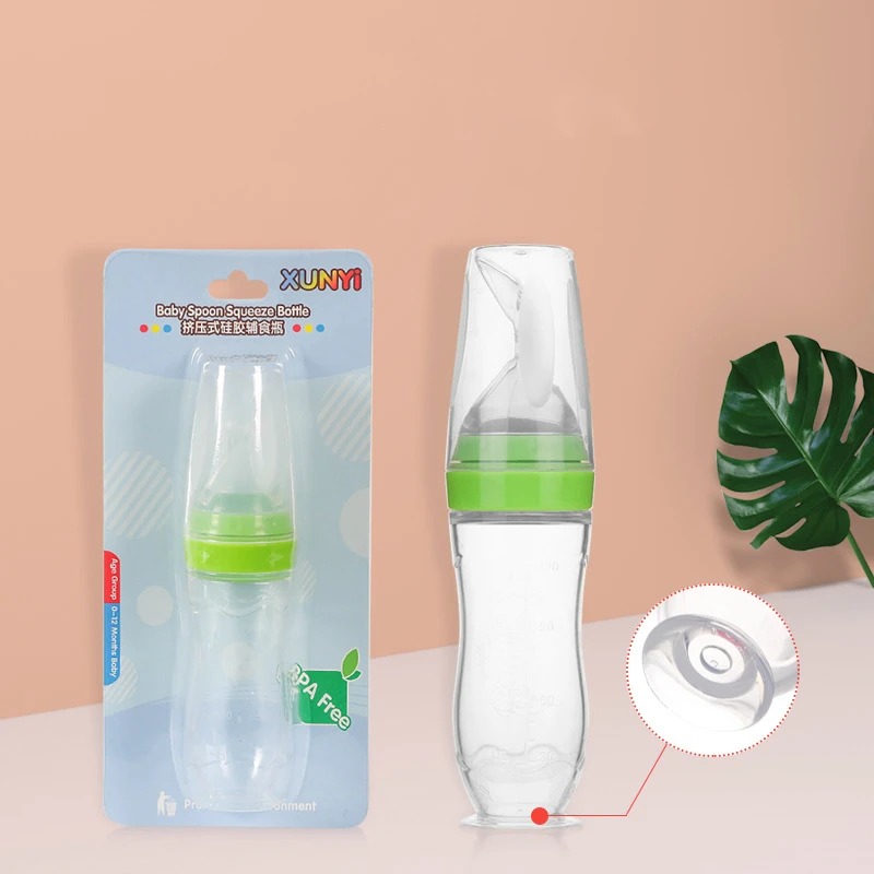 

Baby Safe Silicone Extruded Fruit Vegetable Feeding Spoon Training Scoop Rice Cereal Food Supplement Feeder Tools